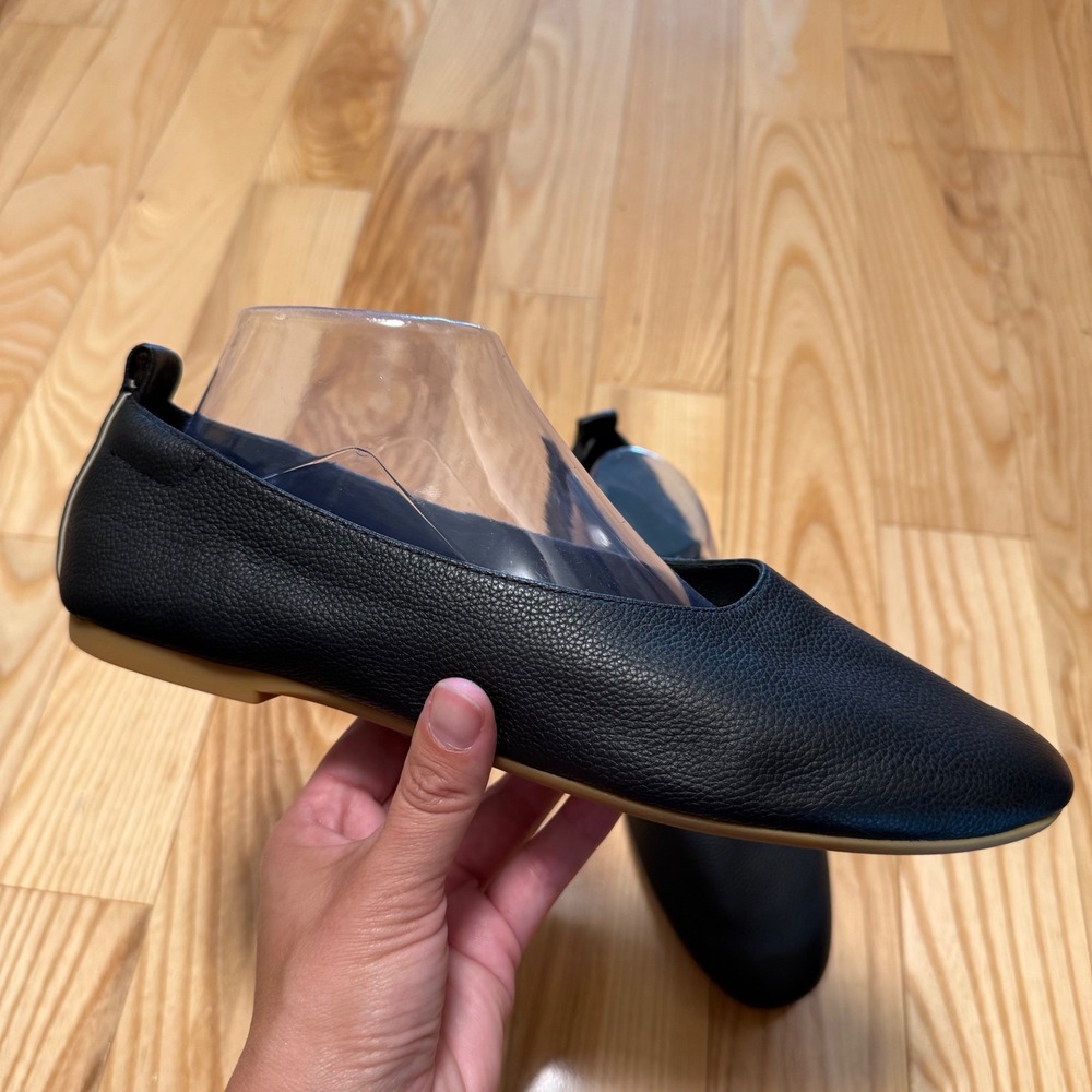 Everlane The Day Glove Shoe US 10 Women's High Vamp Ballet Flat Black Leather - Picture 2 of 10